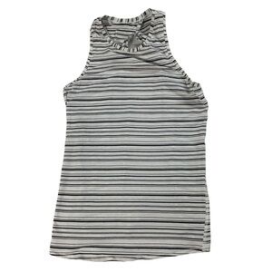 Lululemon Open Back Tank Black White Striped Size 4 / 6